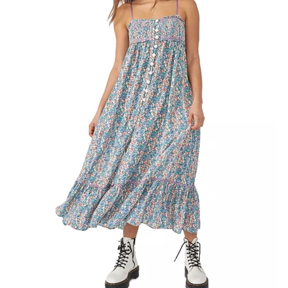 Free People Floral Cottagecore Molly Jo Midi Dress M